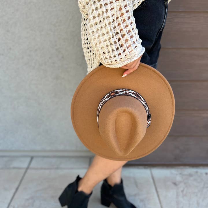 Justin & Taylor - Wholesale Fedora - Women's - Wild Pony | Fedora Adorned with Aztec Belt Trim7