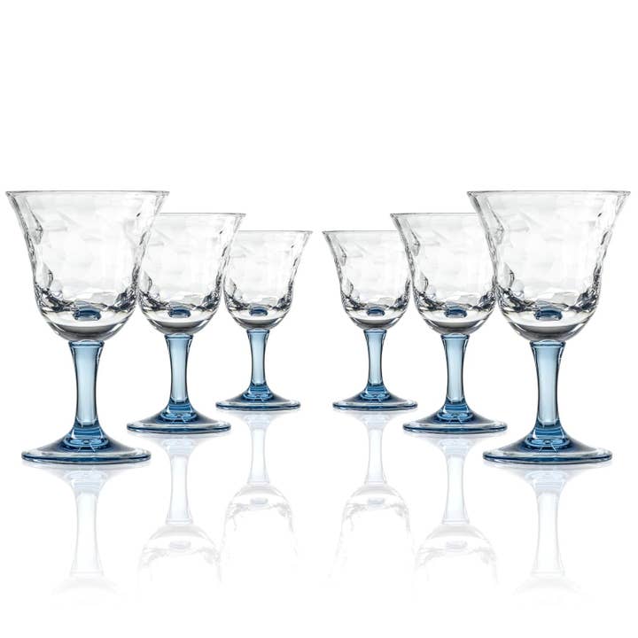 Cascade 12oz Blue Acrylic Wine Stemware | Set of 6 for wholesale by Merritt International