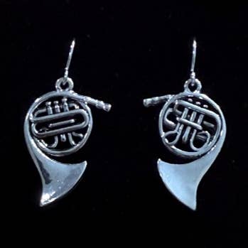 FR5579 Franskt horn Musikinstrument Metalldinglande örhängen för wholesale av 0011 PREMIERE