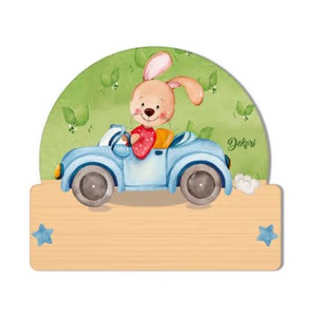 Ovaal naamplaatje voor Car Rabbit voor wholesale door Dekori