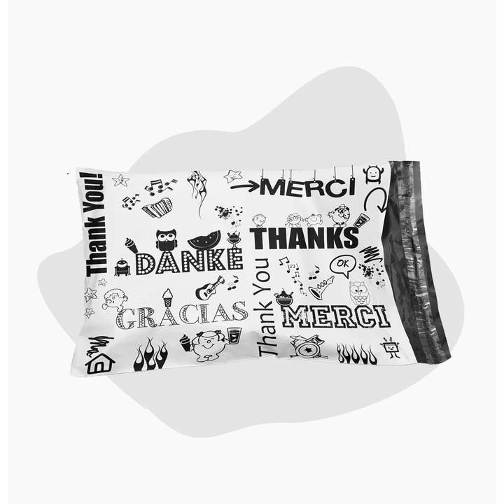 Radyan - Wholesale Envelopes - 12 x 15.5 Multi-Language Thank You Poly Bag Mailer Envelopes