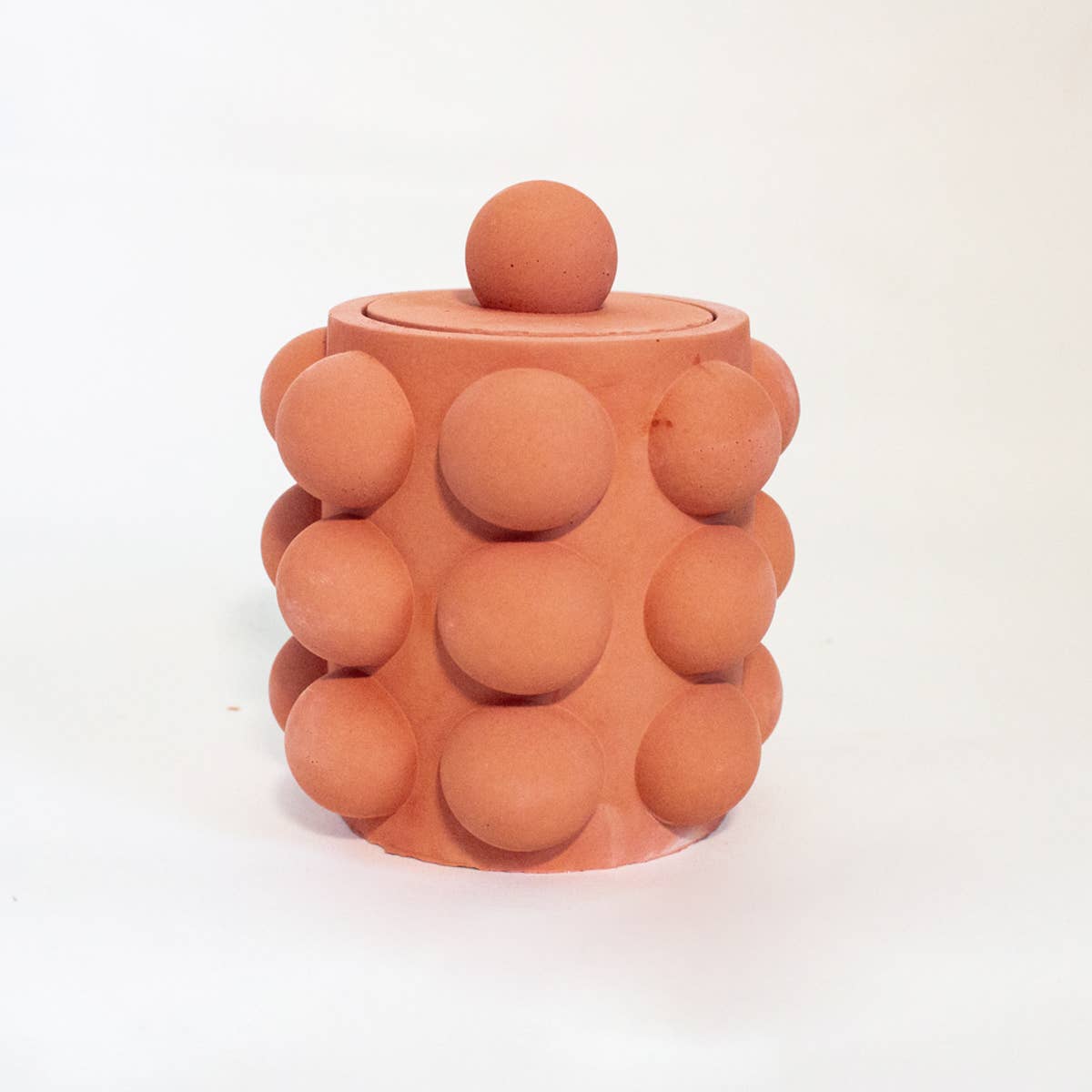 Moderniche - Vente Bougeoirs - Pot à bougie en béton vide de 8 oz avec couvercle en option - Style à bulles2