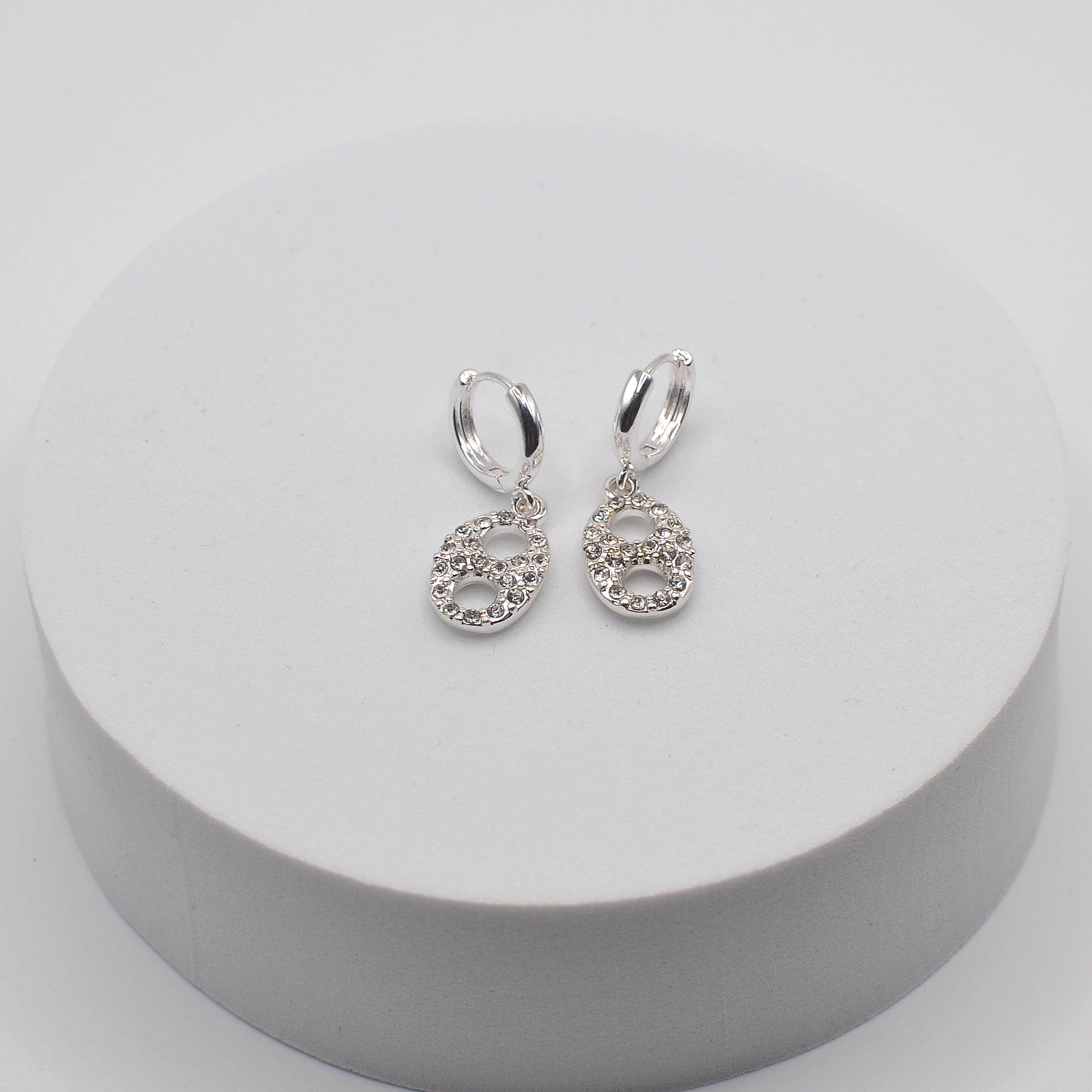 StarryNYC - Wholesale Huggie Earrings - Pig Nose Stone Huggie Earrings3