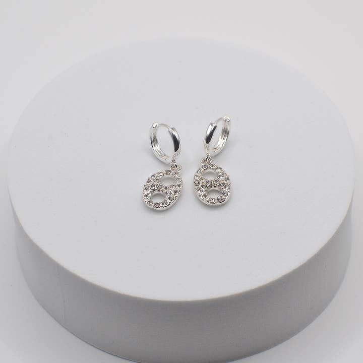 StarryNYC - Wholesale Huggie Earrings - Pig Nose Stone Huggie Earrings3