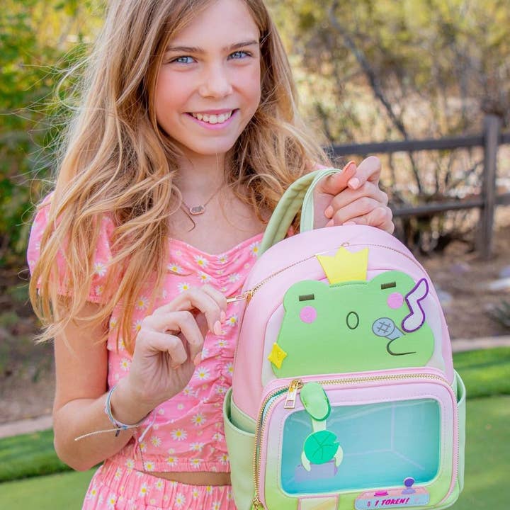 Bewaltz - Wholesale Backpack - Kids - Claw Machine Pin Collector Backpack - Singing Frog