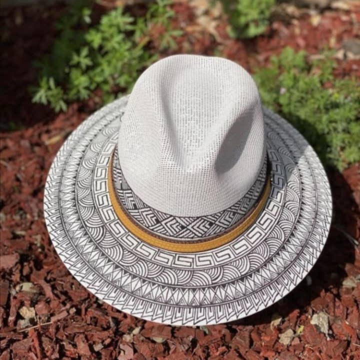 GMCE Global Trading, LLC - Wholesale Straw Hat - Unisex - Premium Detailed Hand-Painted Palm Straw Fedora Hat 13