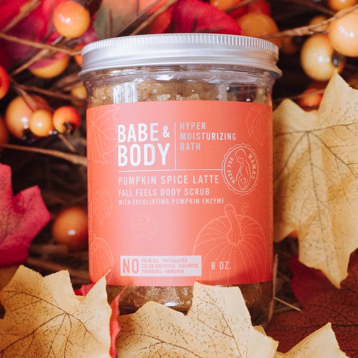 PUMPKIN SPICE Fall Feels Body Scrub With Pumpkin Enzyme for wholesale by Babe and Body Moisturizing Beauty