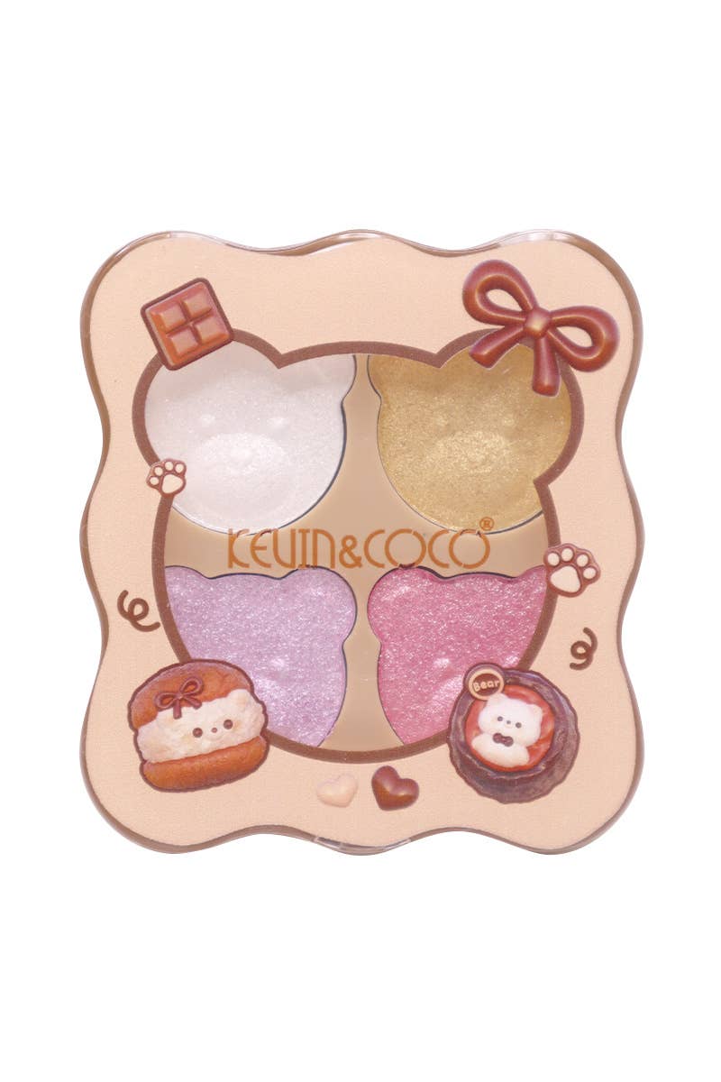 PINEAPPLE Beauty – Engroshandel Makeup highlight – Kevin & Coco KC248292 4 farver Highlighter Palette - 242