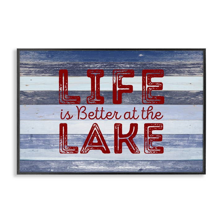Life At Lake Striped - Framed Wall Art for wholesale by Stupell Industries