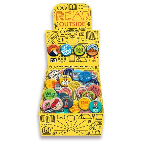 Gibbs Smith - Wholesale Lapel Pin/Button - Read Outside Button Box - counter display