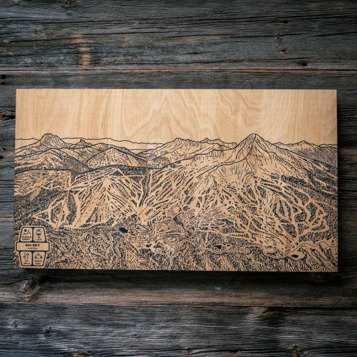 Big Sky, Montana Ski Trail Map for wholesale by Benoit's Design Co.