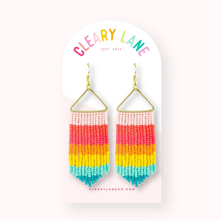 Beaded Dangle Earrings | Rainbow Lines for wholesale by Cleary Lane