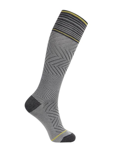 Chaussettes de compression quotidiennes en laine mérinos riche à 76 % (15-20 mmHg) - Zig-Zag pour la vente par Ja-vie