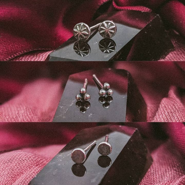 Silver Celestial Stud Earring Pack for wholesale by Western Dawn Art