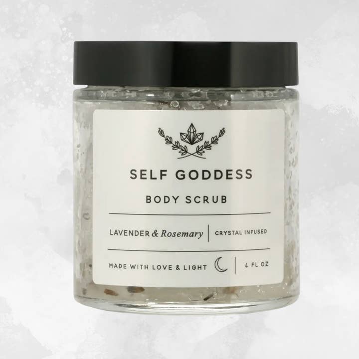 Self goddess - Wholesale Body scrub/exfoliant - Lavender and Rosemary Body Scrub - Crystal Infused1