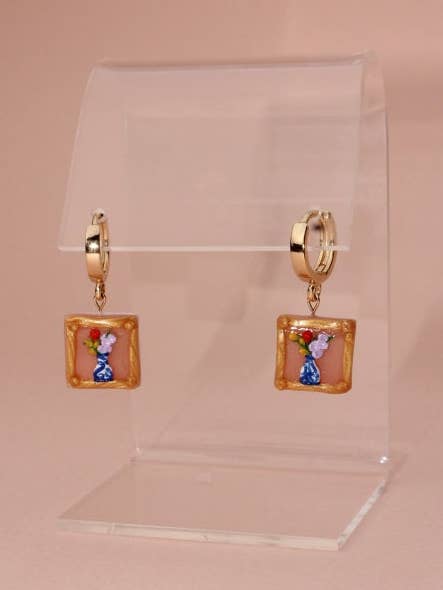 Oorbellen met bloementegels voor wholesale door CRUMi Stuff