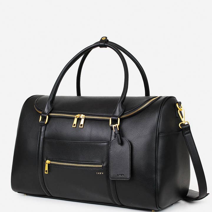 Fawn Design - Wholesale Weekender Bag - Women's - The Weekender - Faux Leather Carry-on Bag with Luggage Tag
