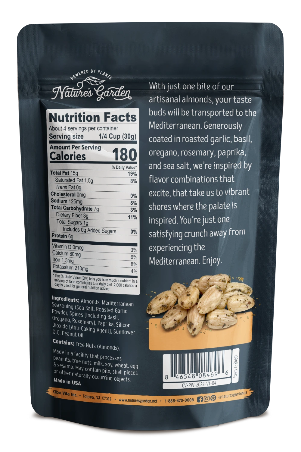 Nature's Garden/Cibo Vita - Venta al por mayor Frutos secos - Almendras mediterráneas de Nature's Garden1