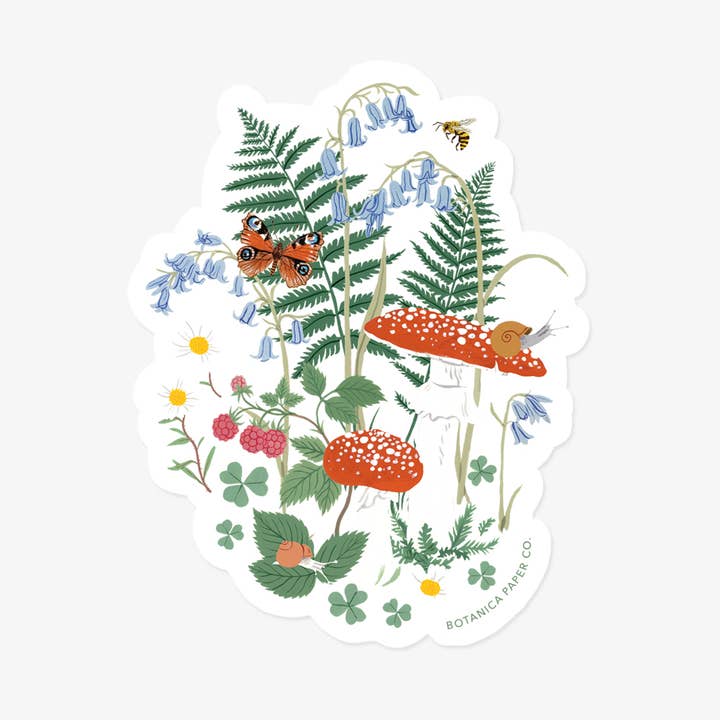 WOODLAND | CLEAR VINYL STICKER for wholesale by Botanica Paper Co.