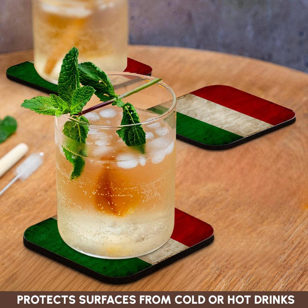 3dRose - Wholesale Coasters - 3dRose, Italian Flag Old Look Trendy Work , Coaster9