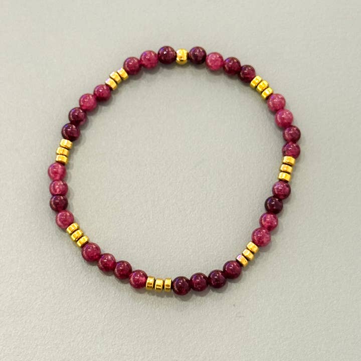 Cassette Barcelona - Wholesale Beaded Bracelet - Aloa Elastic Summer Bracelet w Mineral Stones