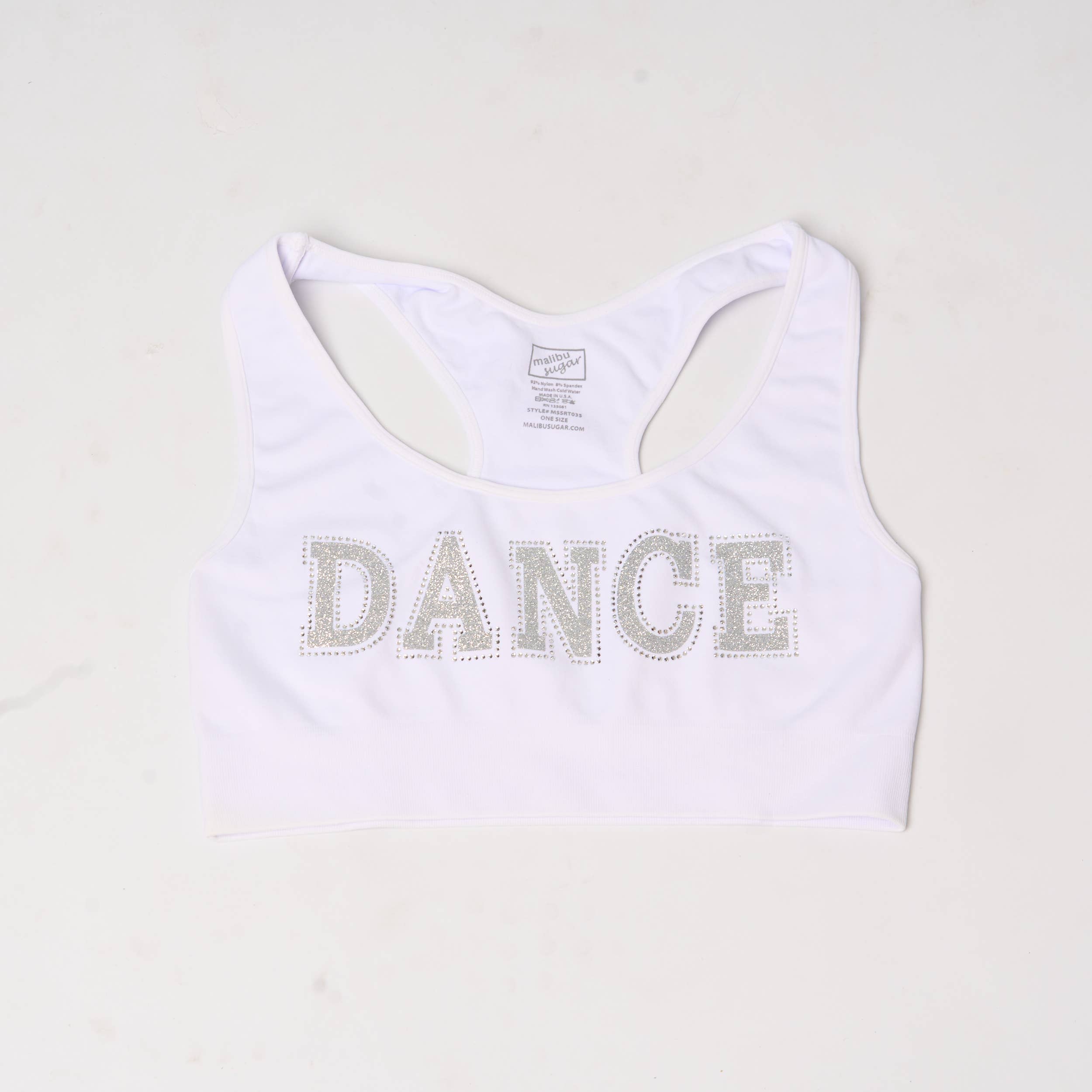 Malibu Sugar - Wholesale Sports Bra - Kids - Sports Bra With Dance Embellishment Girls One Size0