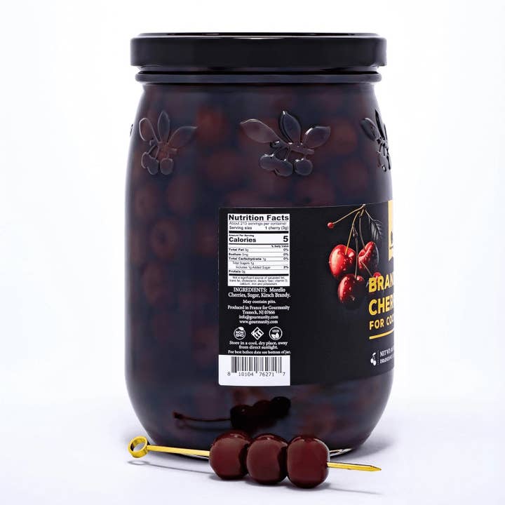 Think Distributors - Wholesale Cocktail Mix/Syrup - Gourmanity Brandied Cocktail Cherries 40.56oz1