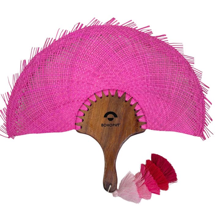 Positano Straw Hand fan for wholesale by BOHOPHY