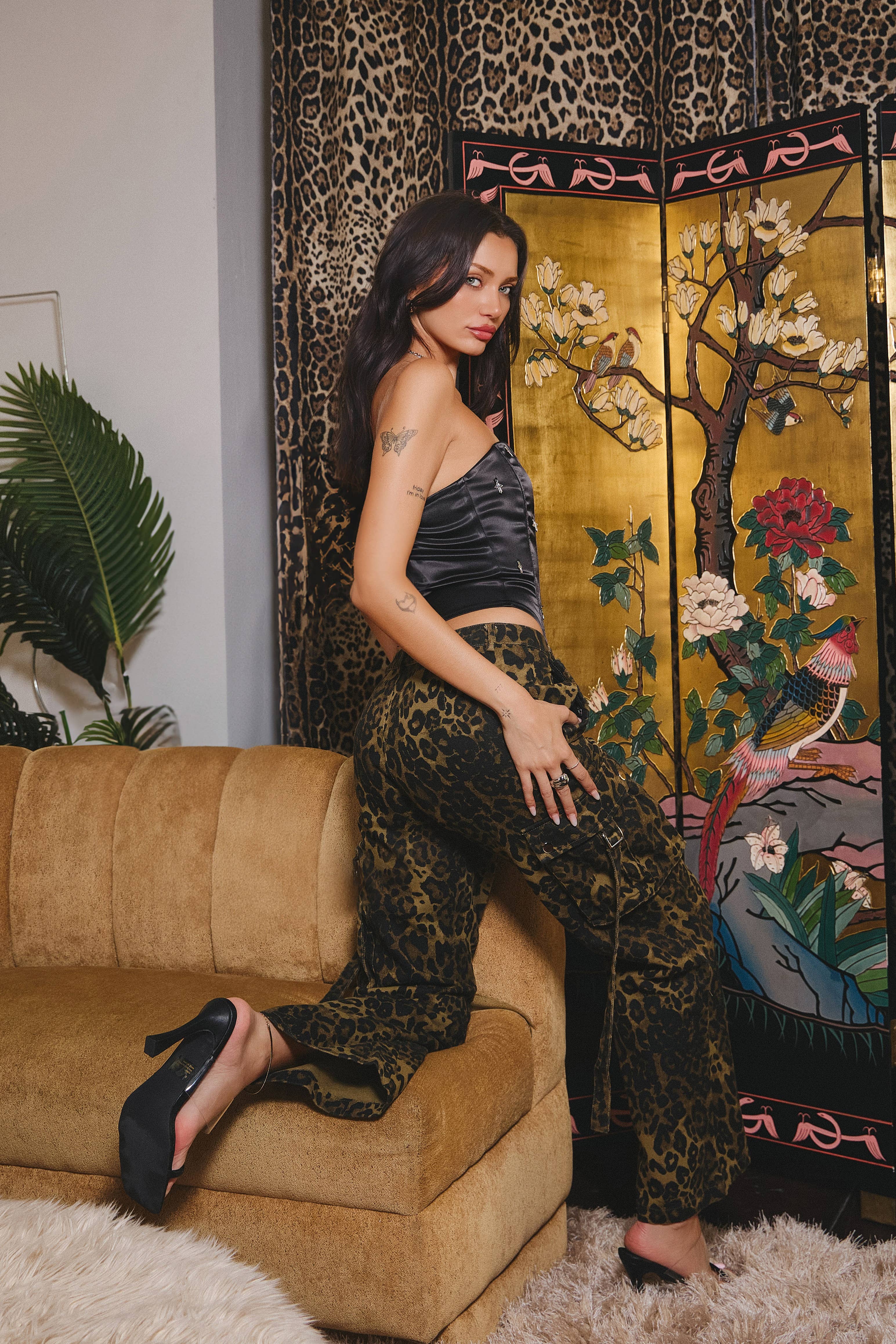 Leopardo Pantaloni cargo con stampa leopardata in vendita all'ingrosso su Faire4