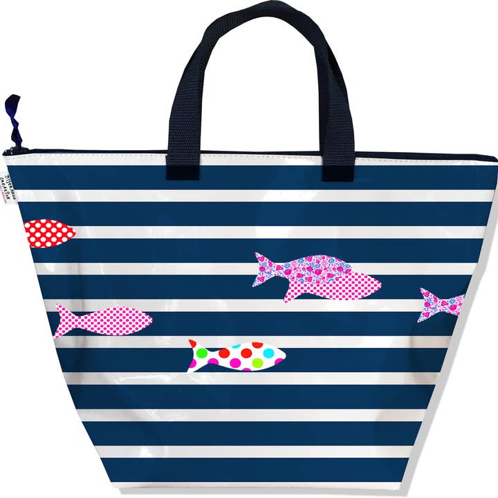 Marinière blå fisk lynlås håndtaske for engroshandel hos BISTRAKOO