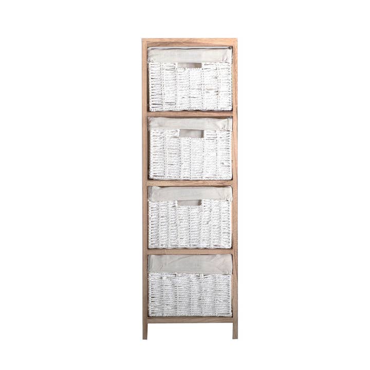 Yegen Brown Paulownia Wood Chest of Drawers 30X24X97cm for wholesale by B&B