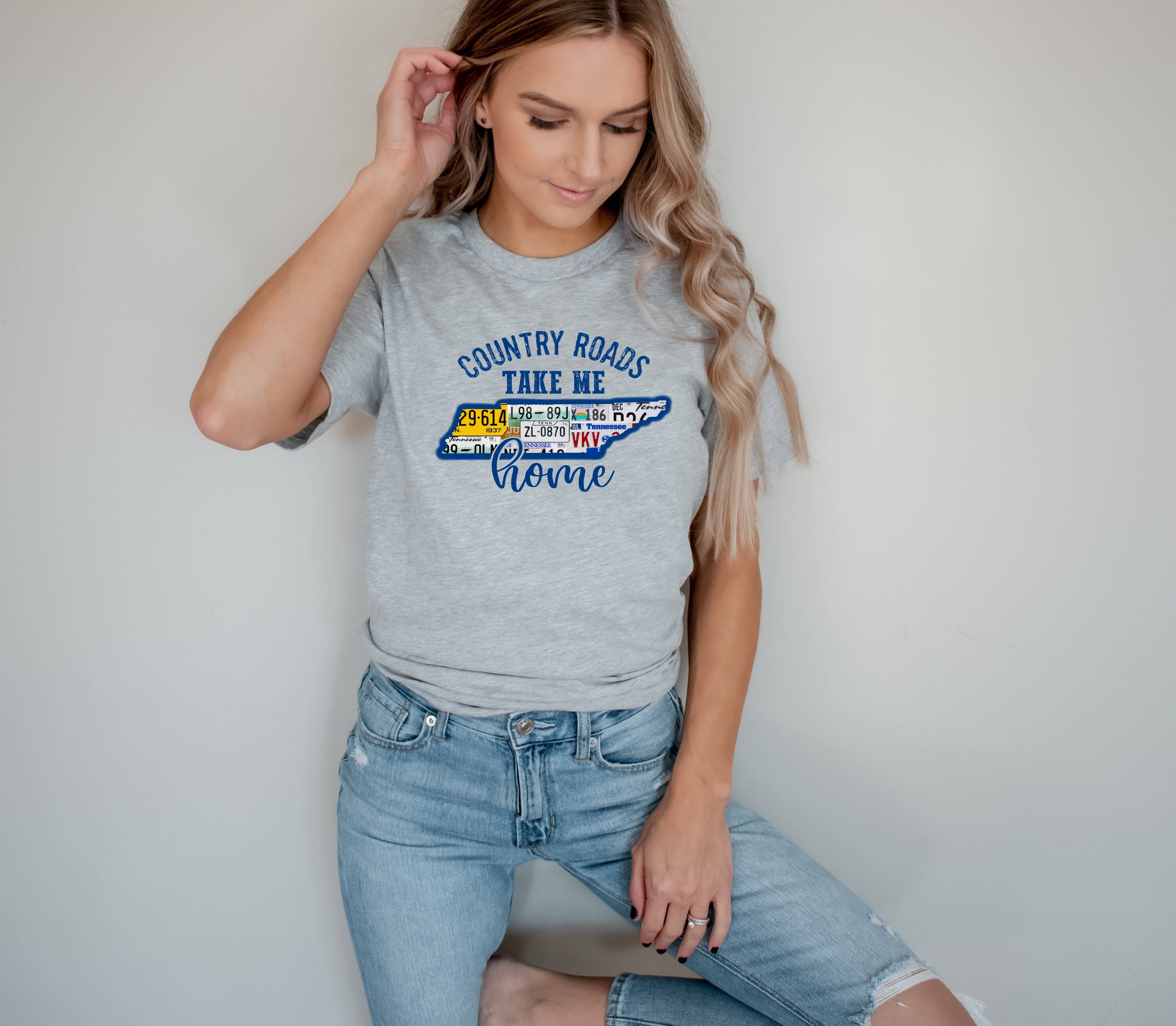 Simple Tymes - Wholesale Graphic Sweatshirt - Women's - Country Roads Take Me Home TN License Plate Sweatshirt1