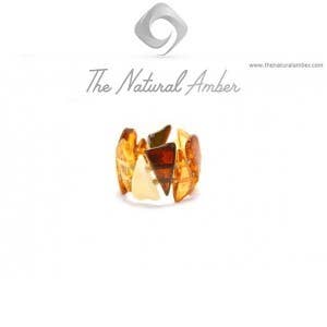 The Natural Amber - Wholesale Band/Stacked Ring - Multi Amber Ring Strung on Elastic Bands1