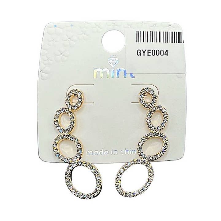 Curved Rhinestone Drop Earring for wholesale by Atlas Fashion
