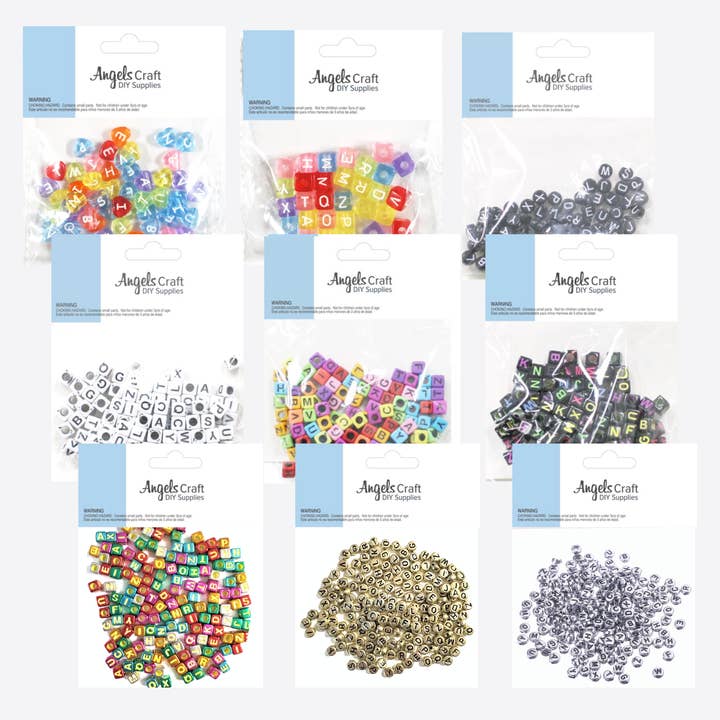 Angels Craft - Wholesale Beads - Alphabet Beads, Assorted Shapes, 5-12mm4