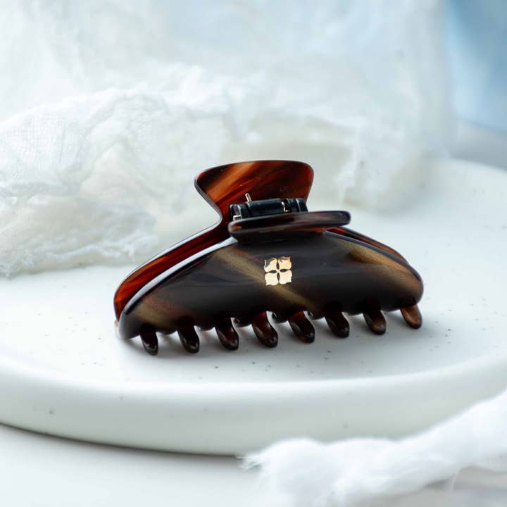 Fenna&Fei - Wholesale Hair Clip - Women's - Glamour Grip Mini Claw in Tigers Eye | Bronze Brown Gold Shimmer | Italian Acetate Tortoise Shell Small Hair Clip1