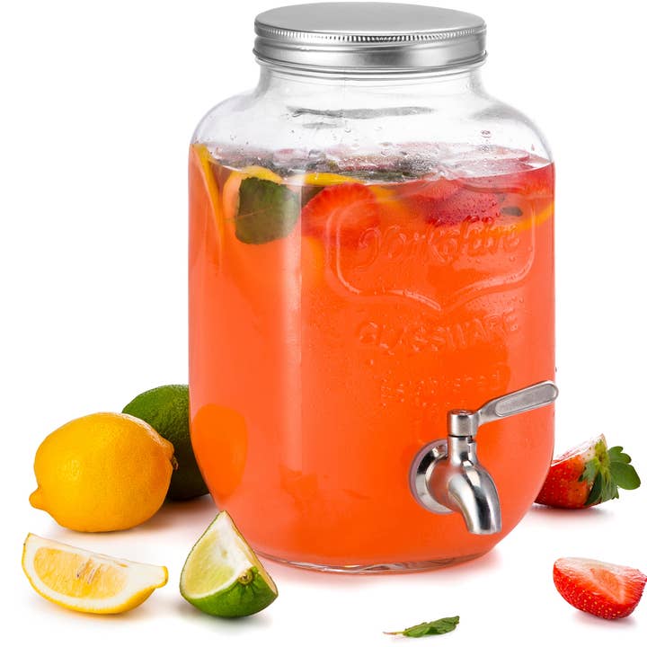 Kook - Wholesale Drink Dispenser - Kook Glass Drink Dispenser with Stainless Steel Spigot 1 Gal0