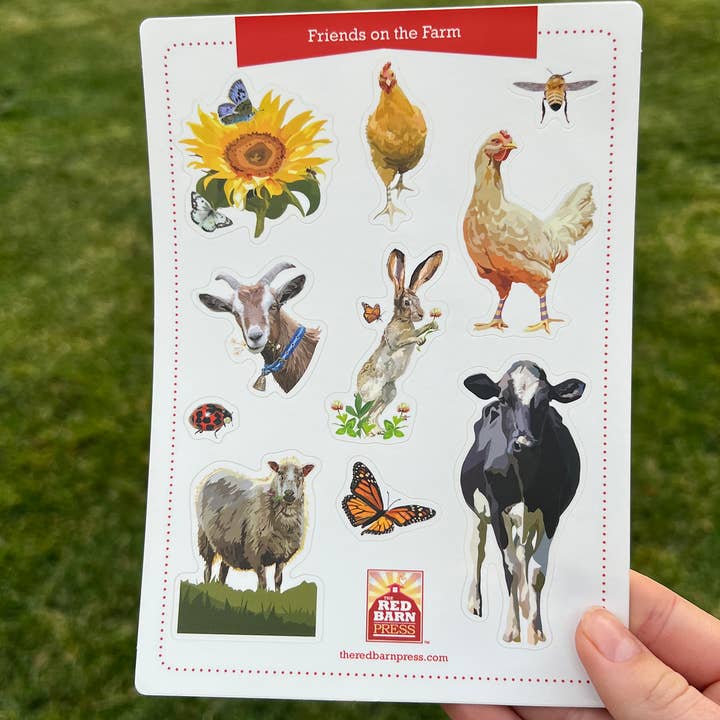 The Red Barn Press - Wholesale Sticker - Farm Animals Sticker Sheet