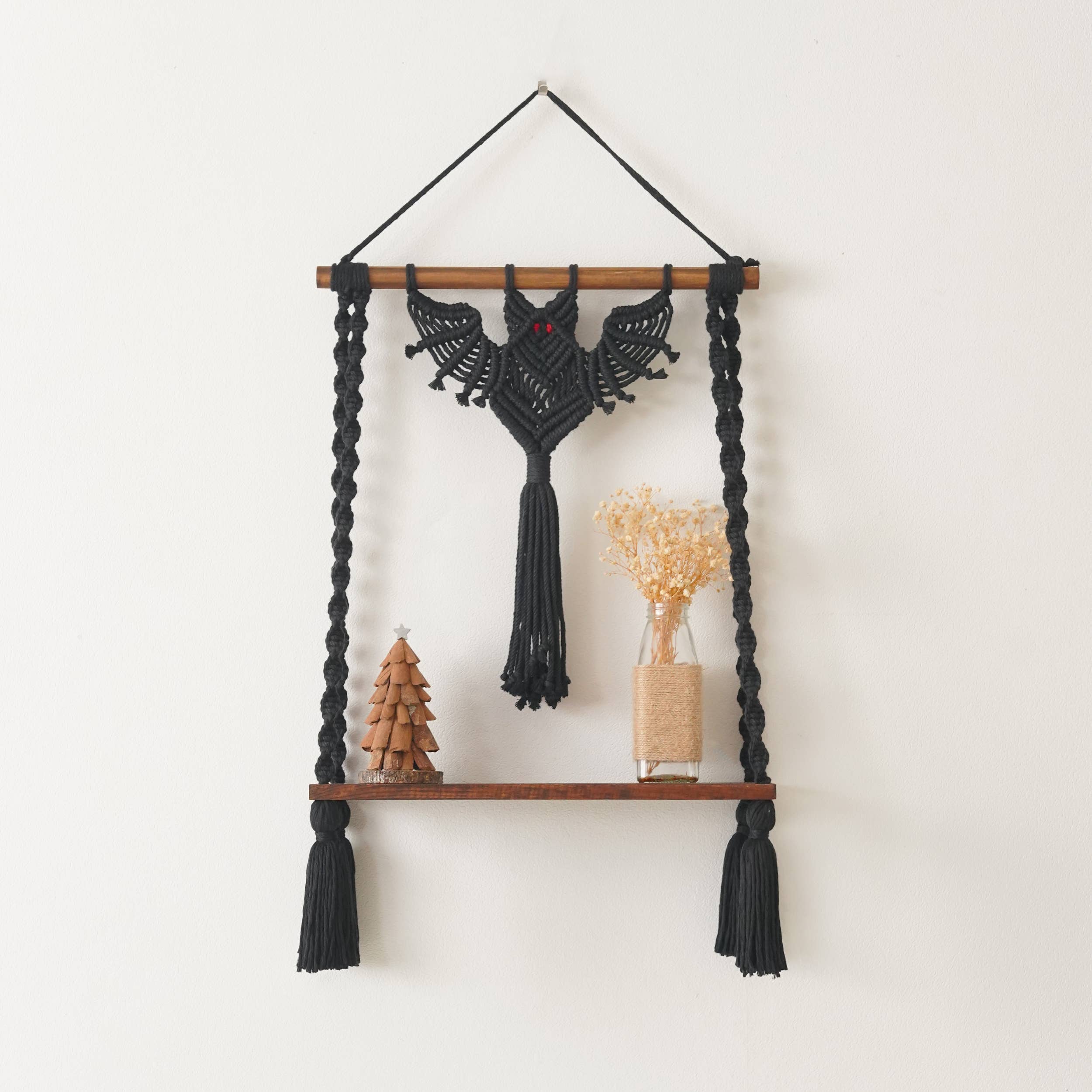 BeanDaikon - Venta al por mayor Macetas colgantes - Colgante de pared de murciélago macramé, soporte para plantas y estante para Halloween4