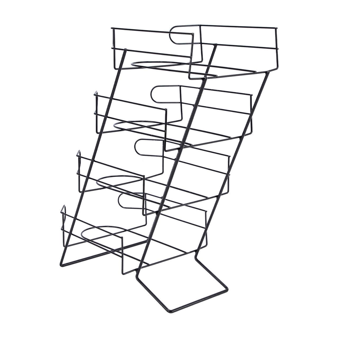 Store Supply Warehouse - Wholesale Retailer Display - Accessories - 4-Tier Black Countertop Cap Display - 20"H x 16"D x 9¼"W5