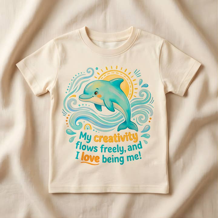 Kreativer Fluss Delfin T-Shirt für den Großhandel von Roots & Wings
