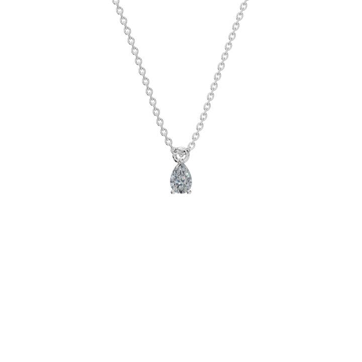 PureYou Jewelry - Venta al por mayor Collares con colgantes/abalorios - Colgante solitario de diamante en forma de pera de 0.50 quilates, collar de diamantes4