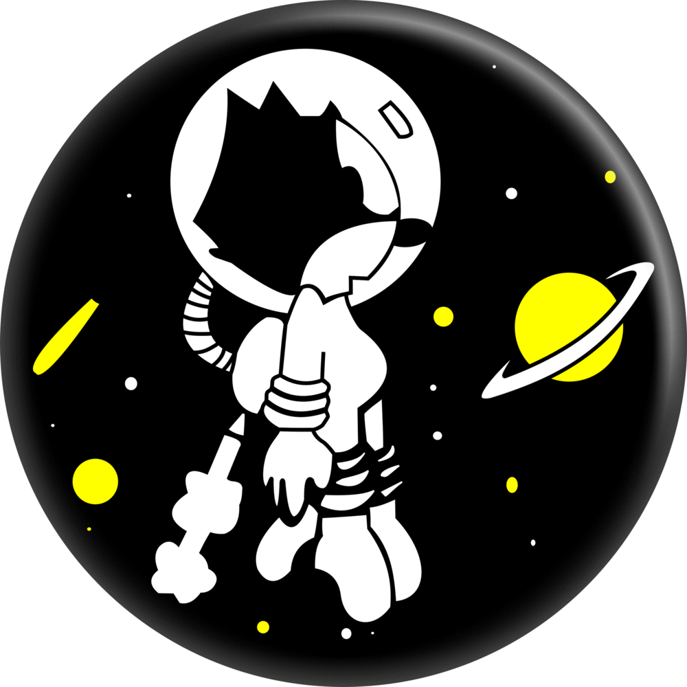 Square Deal Recordings & Supplies - Vente Épinglettes/boutons - Bouton à épingler - 1,25 pouces - Felix The Cat - Spacesuit0