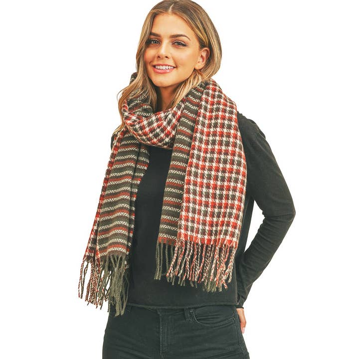 TWO PATTERN WINTER SCARF for wholesale by Girly