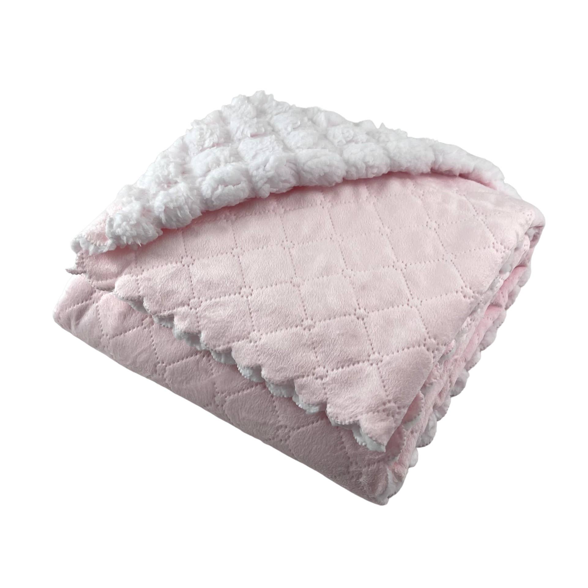 A Soft Idea - Wholesale Bedding Blanket - Kids & Baby - 723 - Nanas Quilted Plush Baby Blanket With Faux Sherpa Back8