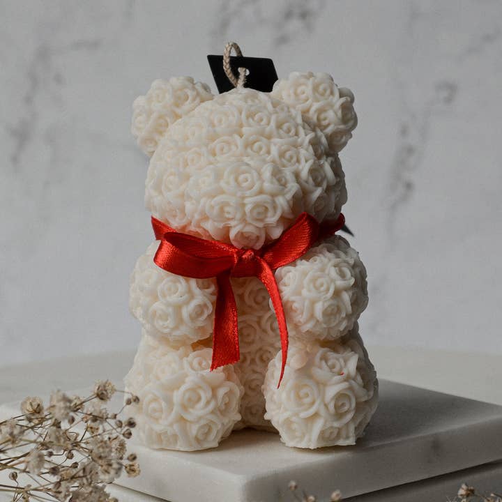 Hiroyi Decor - Wholesale Novelty Candle - Small Rose Teddy Candle0