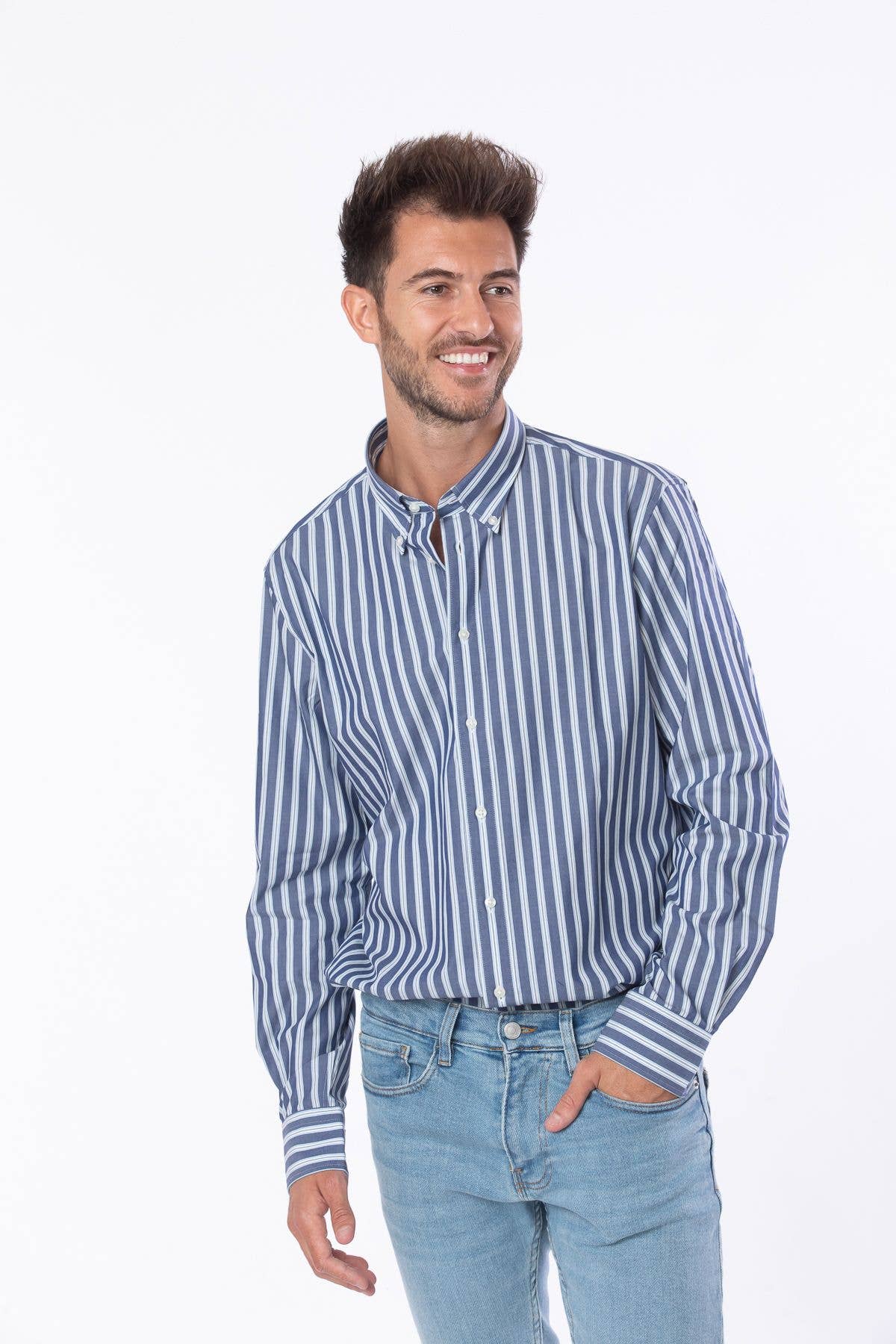 BLUE AGE - Wholesale Button Down Shirt - Men's - Men Dress Long Sleeve Shirts15