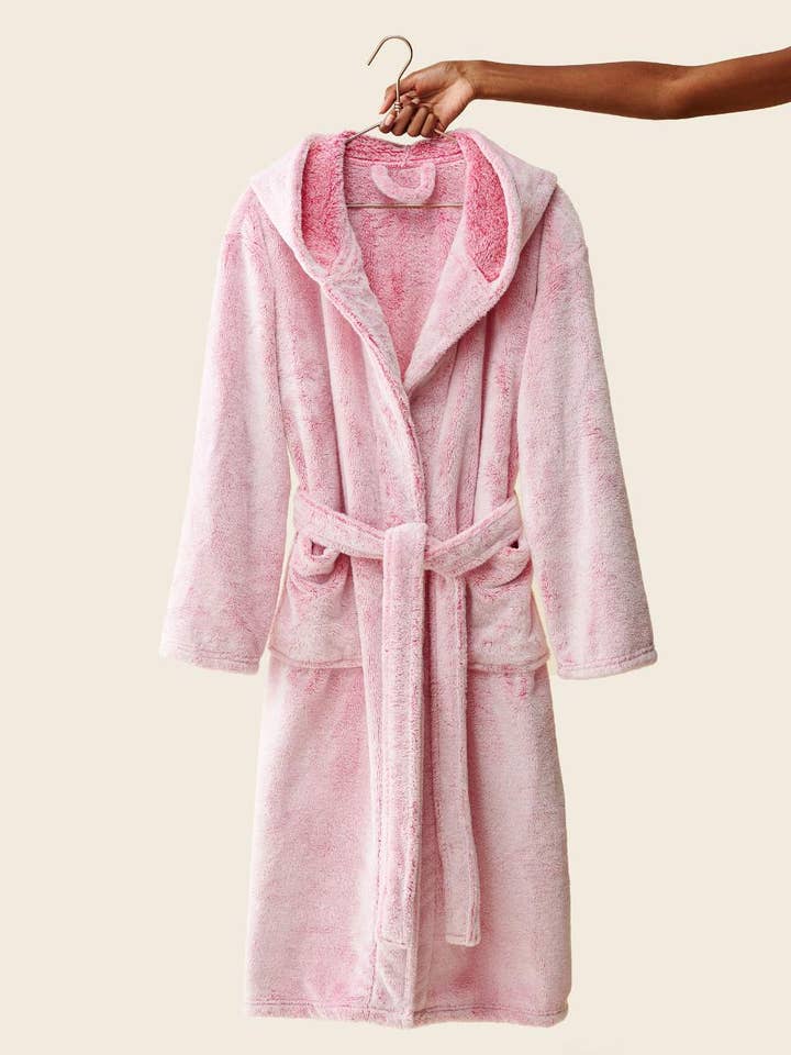 REMOVED BRAND – wholesale Morgonrock - Dam – Rosa fleecemorgonrock med luva4