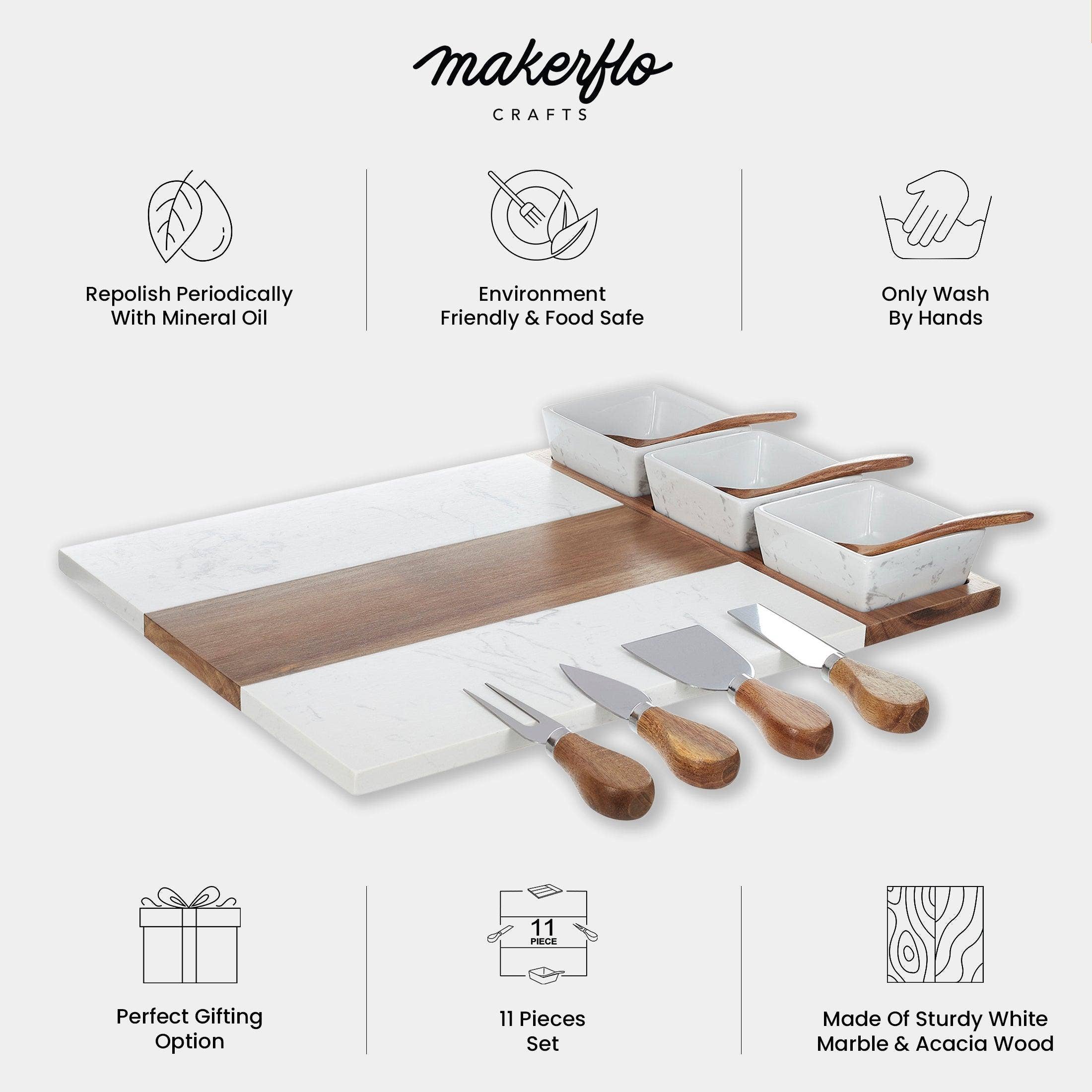 MakerFlo - Wholesale Cheese Board - Marble Charcuterie Board17