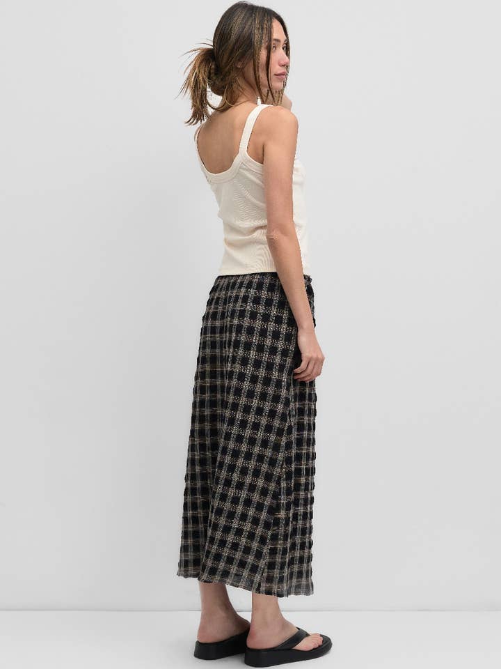MOD REF - Wholesale Skirt - Women's - The Blake Skirt | Plaid Drawstring Midi Skirt